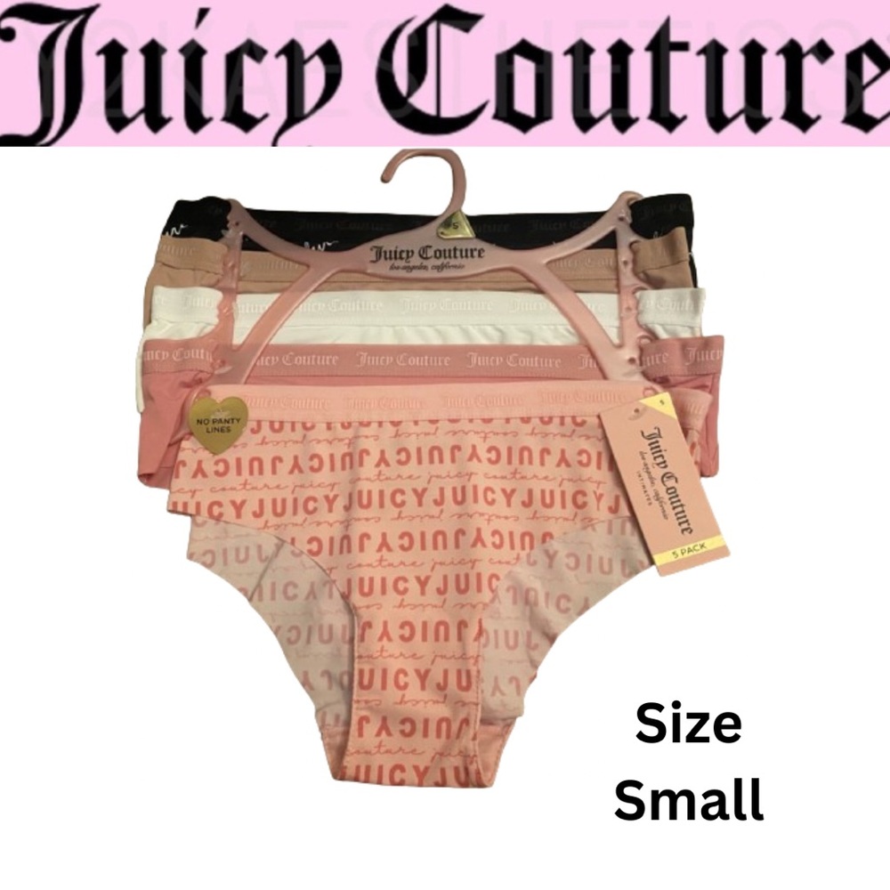NEW Juicy Couture No Panty Line Underwear Pack Of 5 Size Small